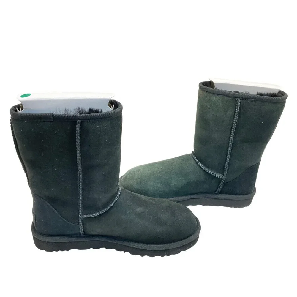 Ugg Australia Women's Classic Short II Sheepskin Boots 1016223 Black Size 7M - Picture 6 of 8